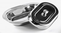 Travessa oval c/ Tampa 34cm Inox GX0122